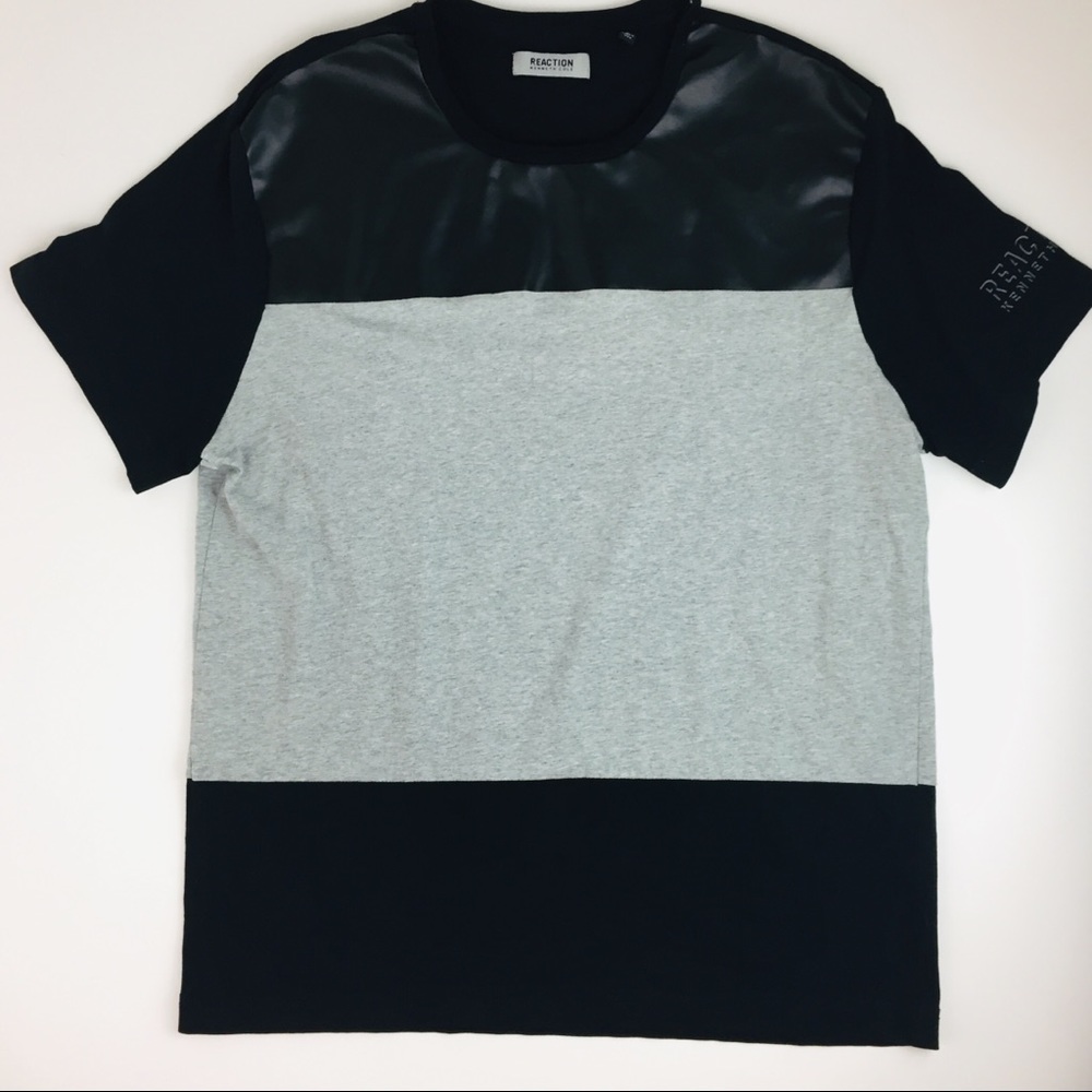 Kenneth Cole Faux Leather Patch T-Shirt EUC Medium